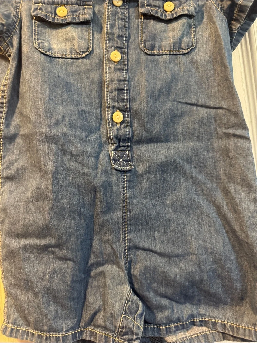 BabyGap Baby Denim Chambray Romper 12-18M Button Front